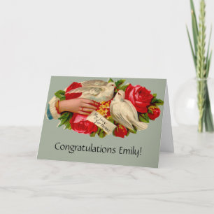 Vintage Birds Victorian Love Dove Classic Art Card