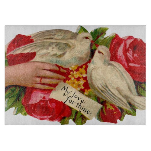Vintage Birds Victorian Love Dove Classic Art Cutting Board