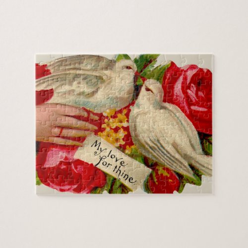 Vintage Birds Victorian Love Dove Classic Art Jigsaw Puzzle