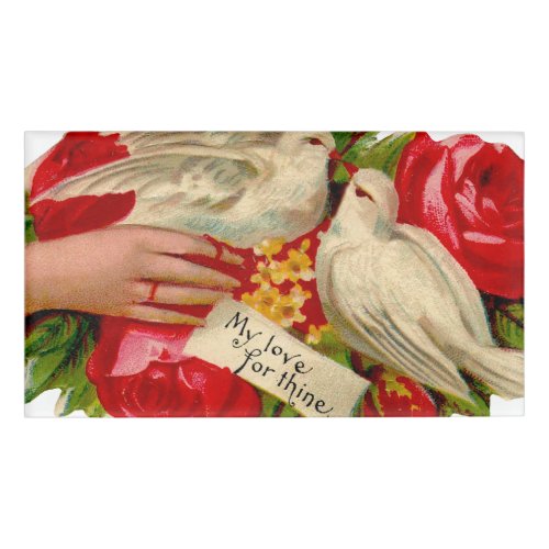 Vintage Birds Victorian Love Dove Classic Art Name Tag