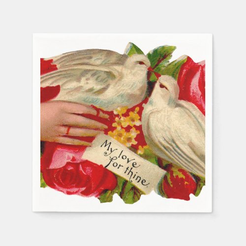 Vintage Birds Victorian Love Dove Classic Art Napkins