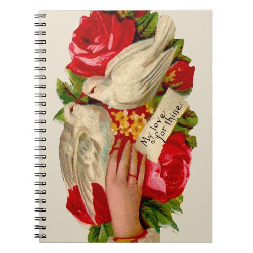 Vintage Birds Victorian Love Dove Classic Art Notebook