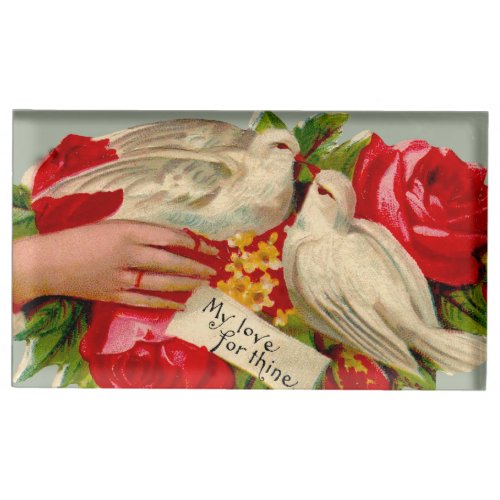 Vintage Birds Victorian Love Dove Classic Art Place Card Holder