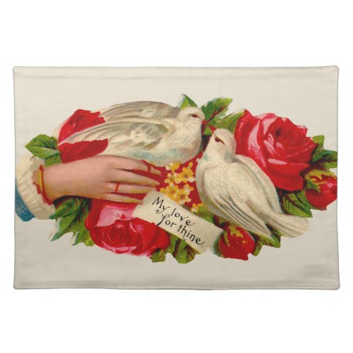 Vintage Birds Victorian Love Dove Classic Art Placemat