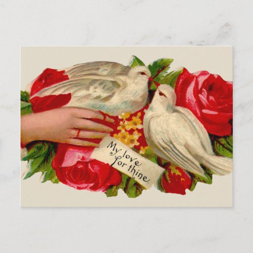 Vintage Birds Victorian Love Dove Classic Art Postcard
