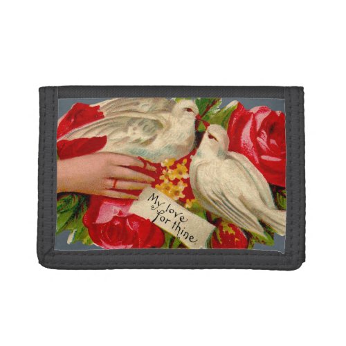 Vintage Birds Victorian Love Dove Classic Art Trifold Wallet