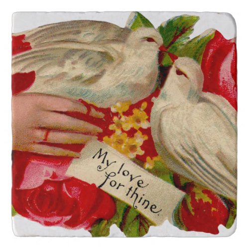 Vintage Birds Victorian Love Dove Classic Art Trivet