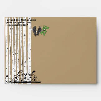 Vintage Birds Wedding Envelopes
