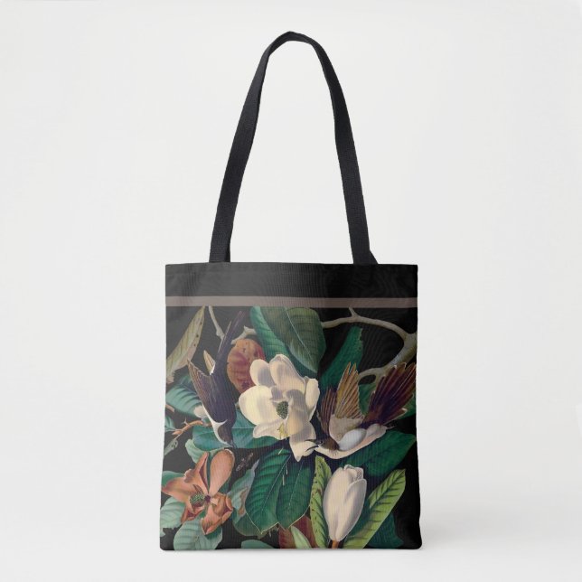 Vintage Birds with Magnolia Tote Bag (Front)