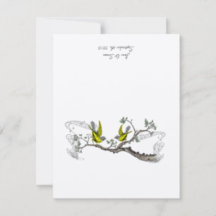 Vintage Birds Yellow & Gray Table Place Cards