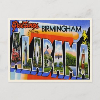 Vintage Birmingham Alabama Postcard by vintage_gift_shop at Zazzle