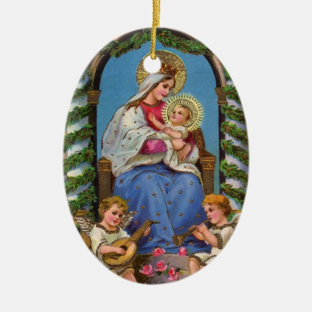 Vintage Birth of Christ Ornament (Front)