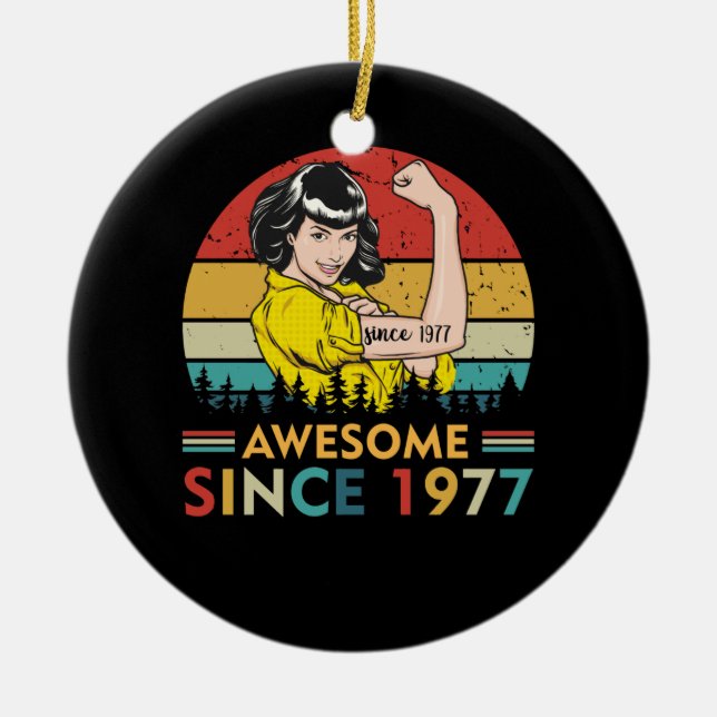 Vintage Birthday 1977 Ceramic Ornament (Front)