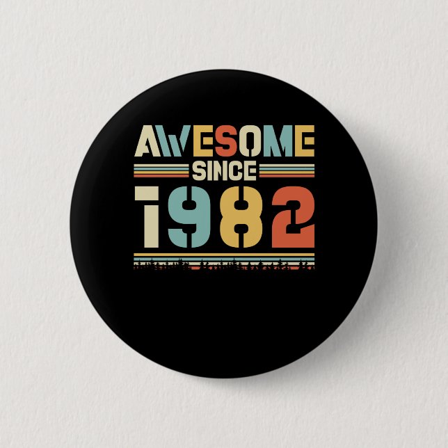 Vintage Birthday 1982 Button (Front)
