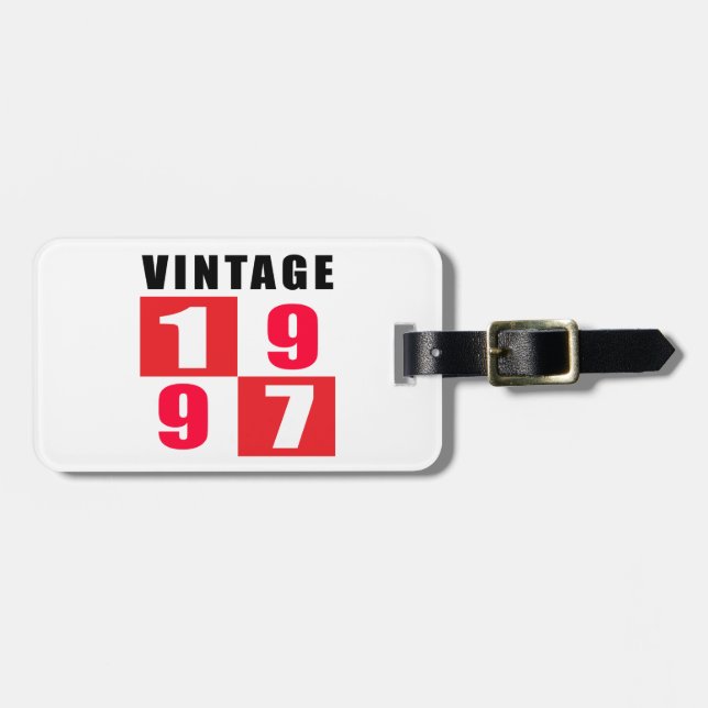 Vintage Birthday 1997 Luggage Tag (Front Horizontal)