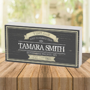 Vintage Birthday Aged to Perfections Quote Wooden Box Sign
