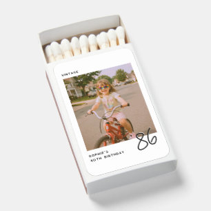 Vintage Birthday Any Age Personalized Photo Matchboxes