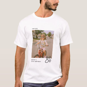 Vintage Birthday Any Age Personalized Photo T-Shirt
