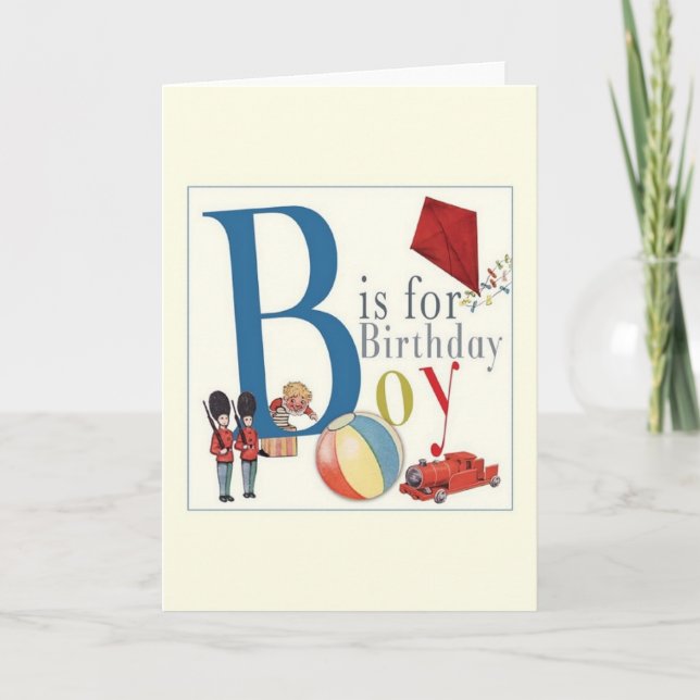 Vintage Birthday Boy Greeting Card (Front)