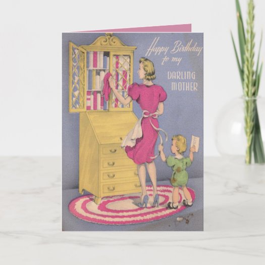 Vintage Birthday Card For Your Mom