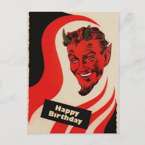 Vintage Birthday Devil Postcard