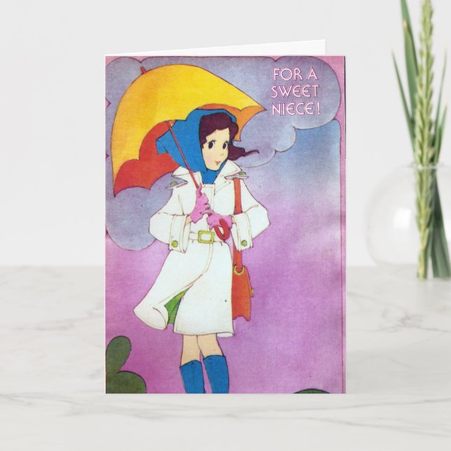 Vintage Birthday For Niece Card (Front)