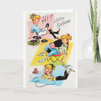 Vintage Birthday For Teenage Girl  Card by AsTimeGoesBy at Zazzle