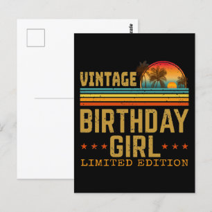 vintage birthday girl limited edition postcard