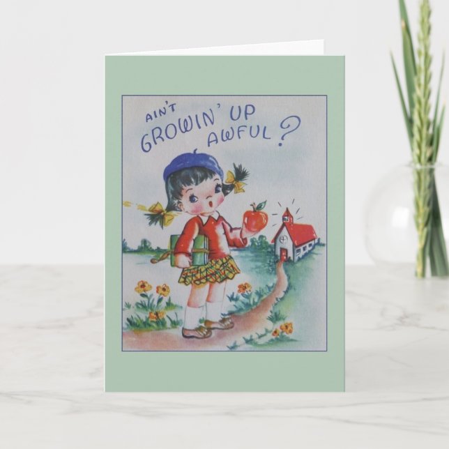 Vintage Birthday Greeting Card (Front)