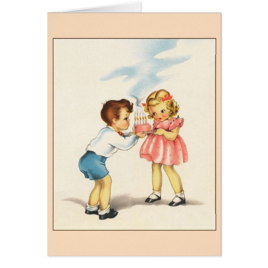 Vintage Birthday Greeting Card (Front)