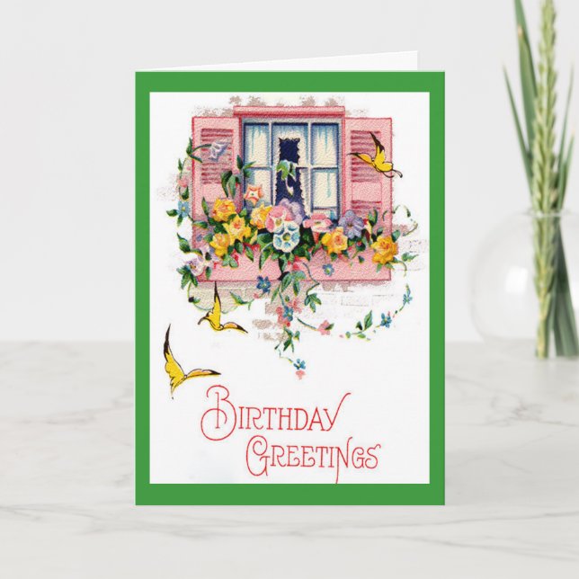 Vintage Birthday Greetings Card (Front)