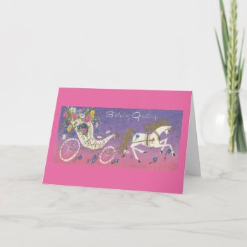 Vintage Birthday Greetings Carriage Card by Gypsify at Zazzle