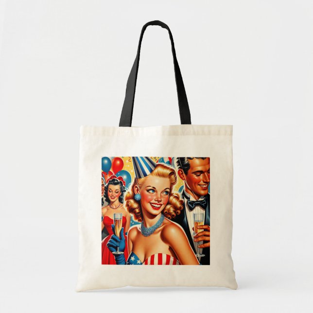 Vintage Birthday Illustration  Tote Bag (Front)