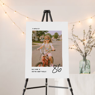 Vintage Birthday Party Any Age Personalized Photo Foam Board