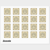 Vintage Birthday Party Favor Square Sticker (Sheet)