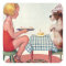 Vintage Birthday Party, Girl with Pet Puppy Dog