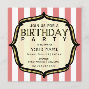 Vintage Birthday Party Invitation