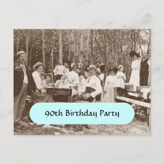 Vintage Birthday Party Sepia Outdoor Invitations