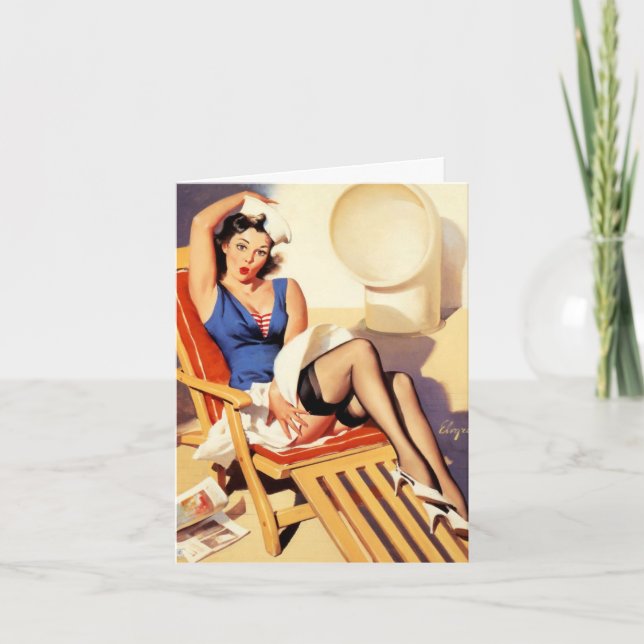 Vintage Birthday Pinup Card (Front)