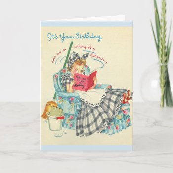 Vintage Birthday - Relax & Enjoy Your Day  Card by AsTimeGoesBy at Zazzle