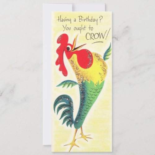 Vintage Birthday Roster Crow Holiday Card