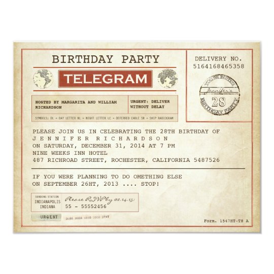 vintage birthday invitations
