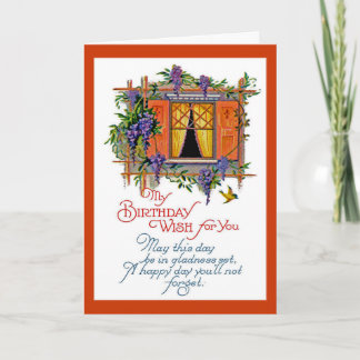 Vintage Birthday Wish Card