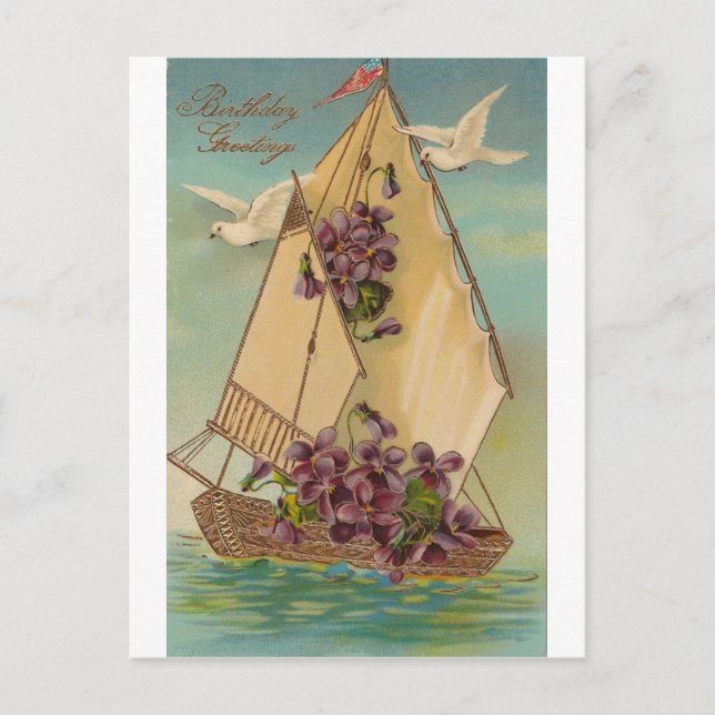 Vintage Birthday Wishes Postcard (Front)