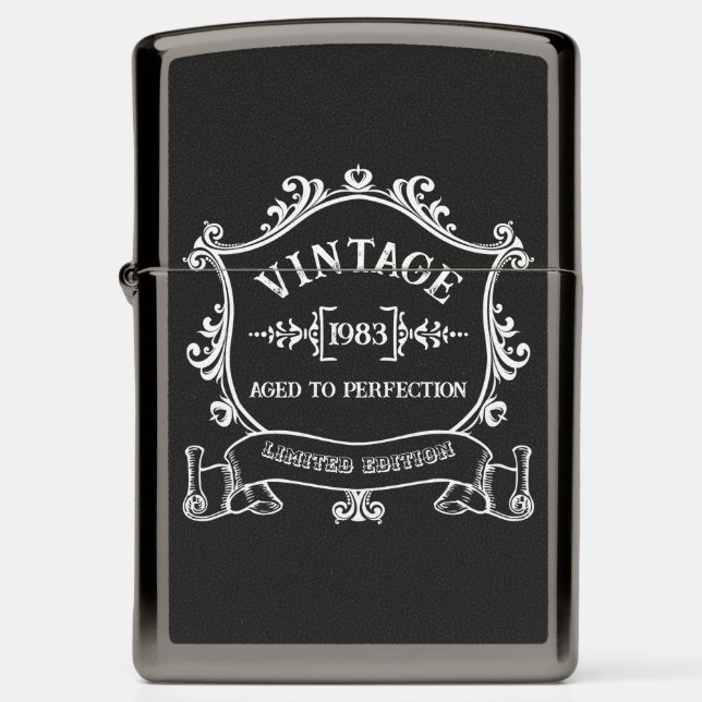 Vintage Birthday Year Aged to Perfection  Zippo Lighter (Front)