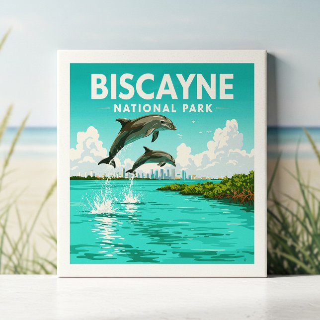 Vintage Biscayne National Park Ceramic Tile (Creator Uploaded)