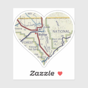 Vintage Bishop California Map Sticker