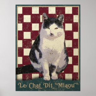 Vintage Bistro Cat Poster