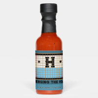 Vintage Bistro Tile Blue and Gold Monogram