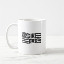 Vintage Black American Flag GIRL DAD Mug